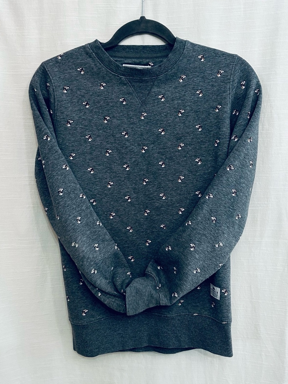 Penfield Charcoal Crewneck Sweater with Tiny White Motif‎